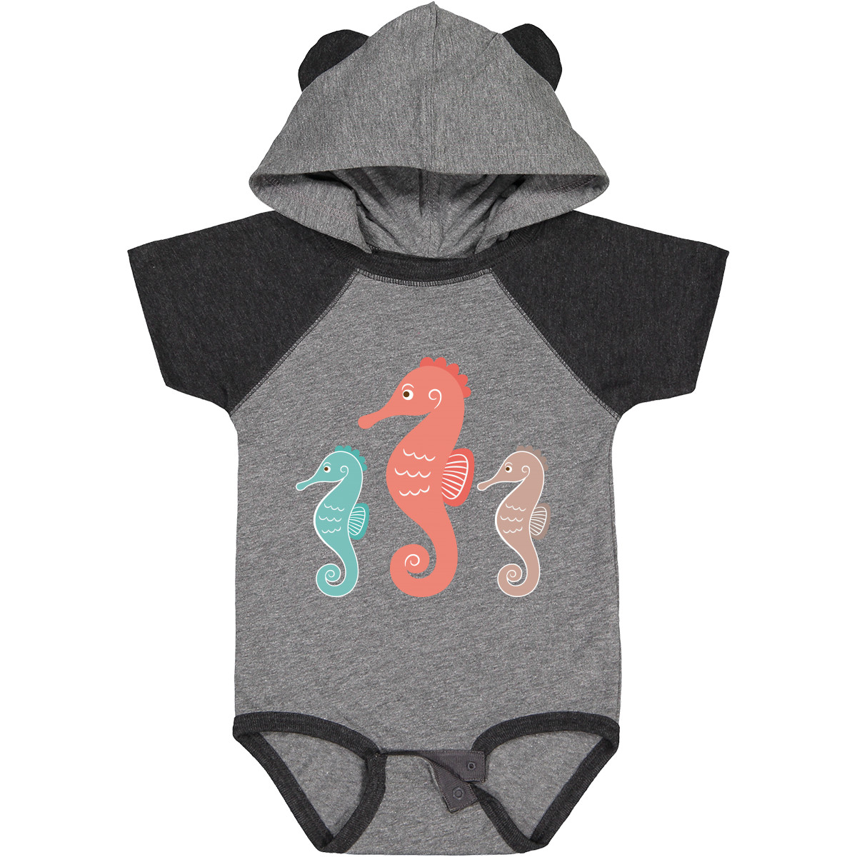 Inktastic Seahorse Ocean Sea Creatures Baby Bodysuit Horse Animals Cute Pastel - Imagen 4 de 9
