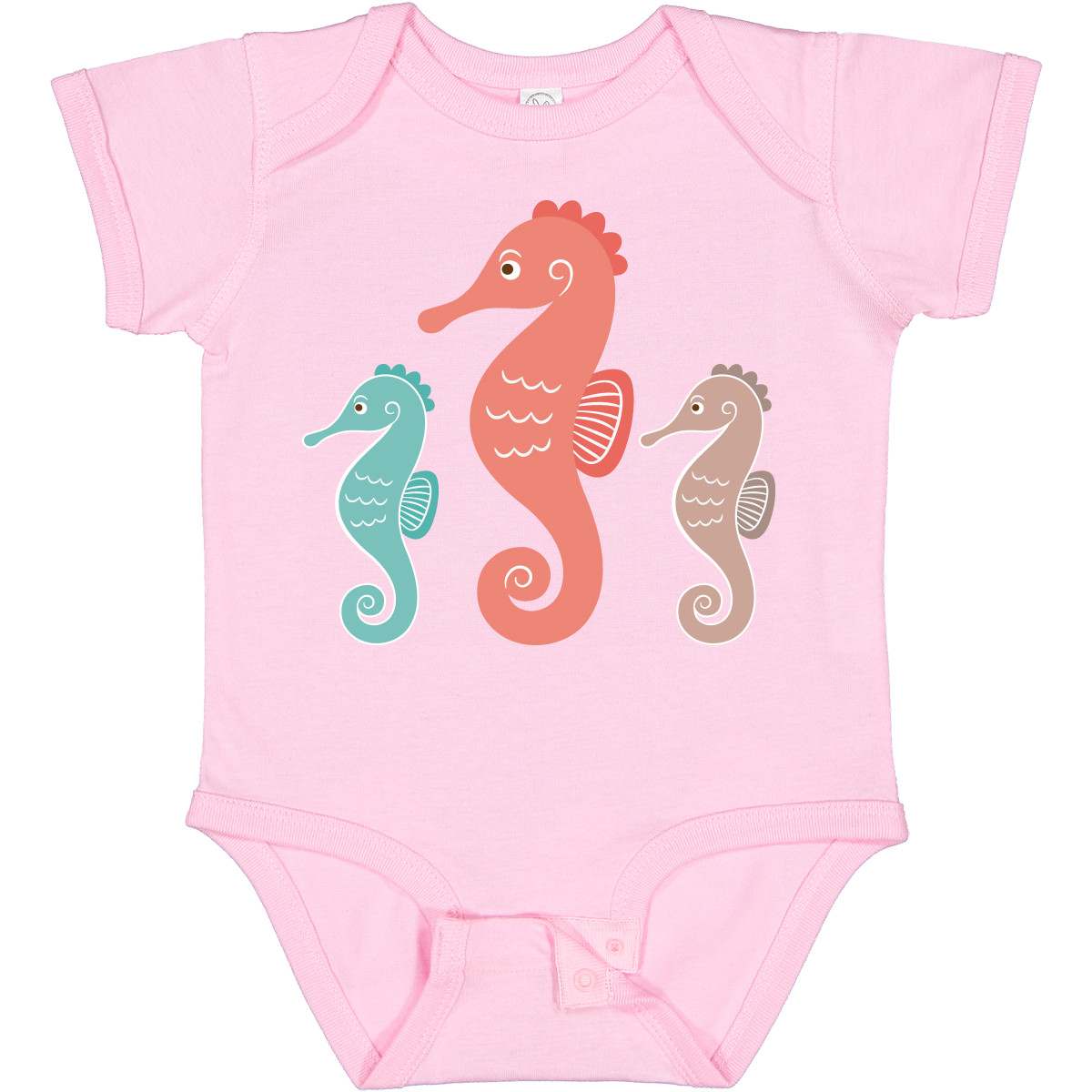 Inktastic Seahorse Ocean Sea Creatures Baby Bodysuit Horse Animals Cute Pastel - Imagen 9 de 9