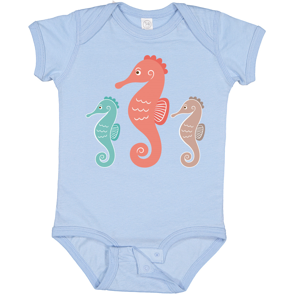 Inktastic Seahorse Ocean Sea Creatures Baby Bodysuit Horse Animals Cute Pastel - Imagen 3 de 9