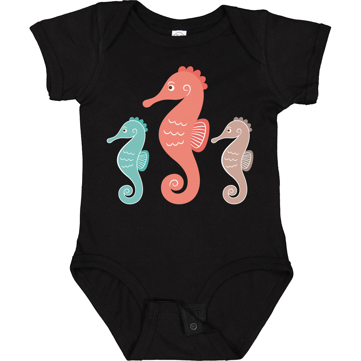 Inktastic Seahorse Ocean Sea Creatures Baby Bodysuit Horse Animals Cute Pastel - Imagen 2 de 9