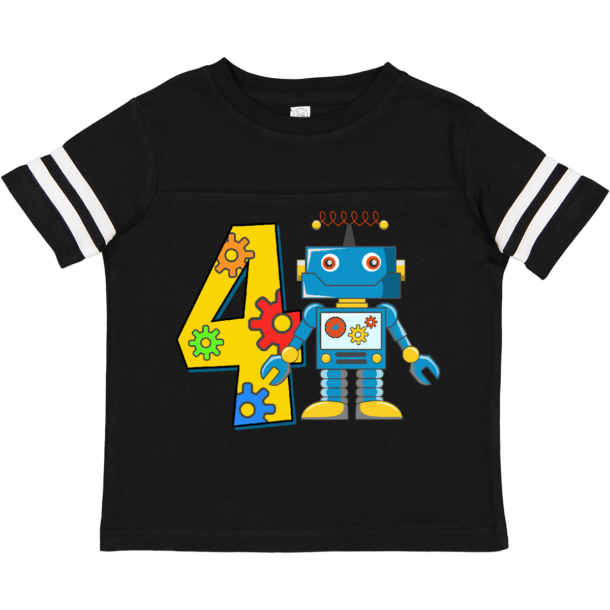 Inktastic 4th Birthday Robot Toddler T-Shirt 4 Fourth Four Gift Child Kid - Picture 4 of 12