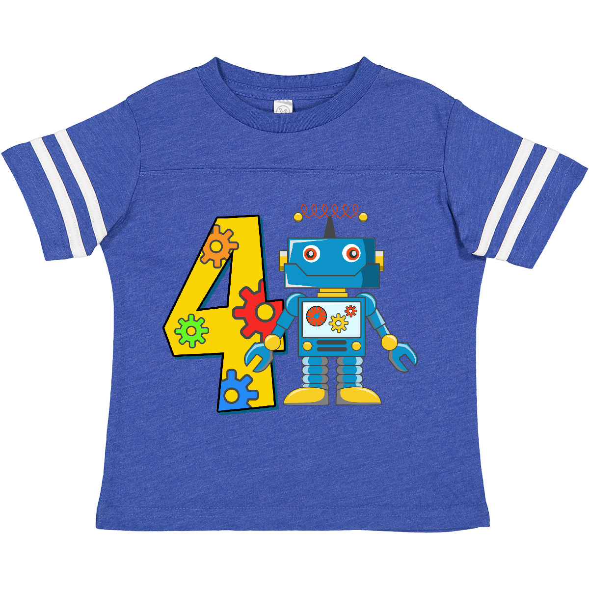 Inktastic 4th Birthday Robot Toddler T-Shirt 4 Fourth Four Gift Child Kid - Picture 5 of 12