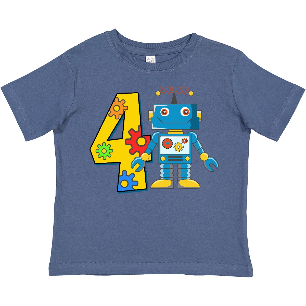Inktastic 4th Birthday Robot Toddler T-Shirt 4 Fourth Four Gift Child Kid - Picture 8 of 12