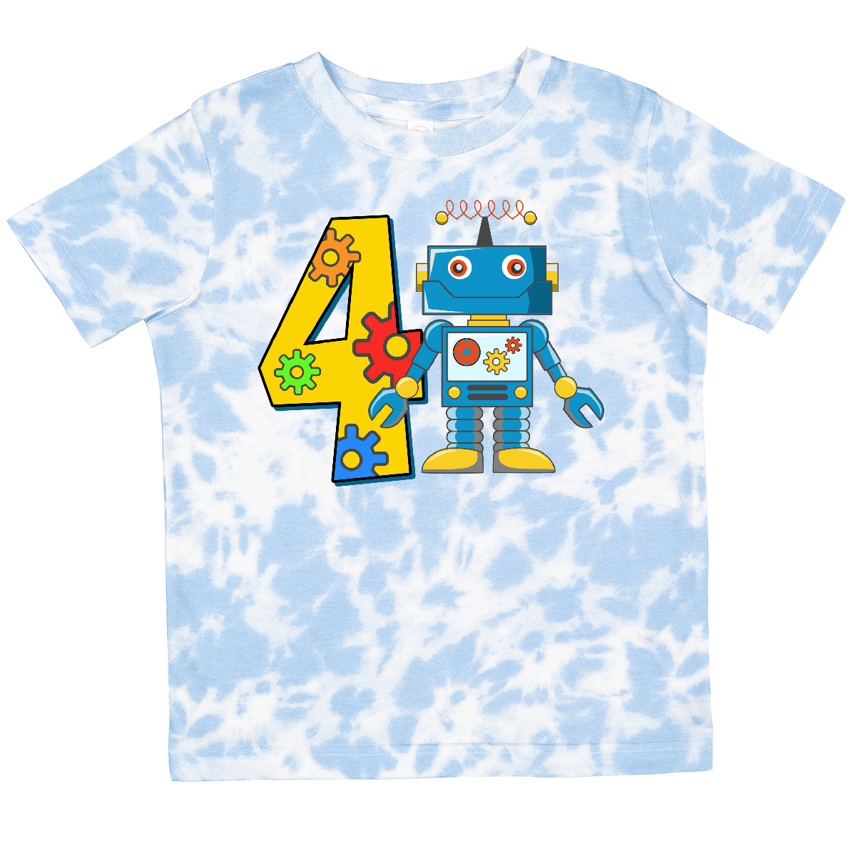 Inktastic 4th Birthday Robot Toddler T-Shirt 4 Fourth Four Gift Child Kid - Picture 12 of 12