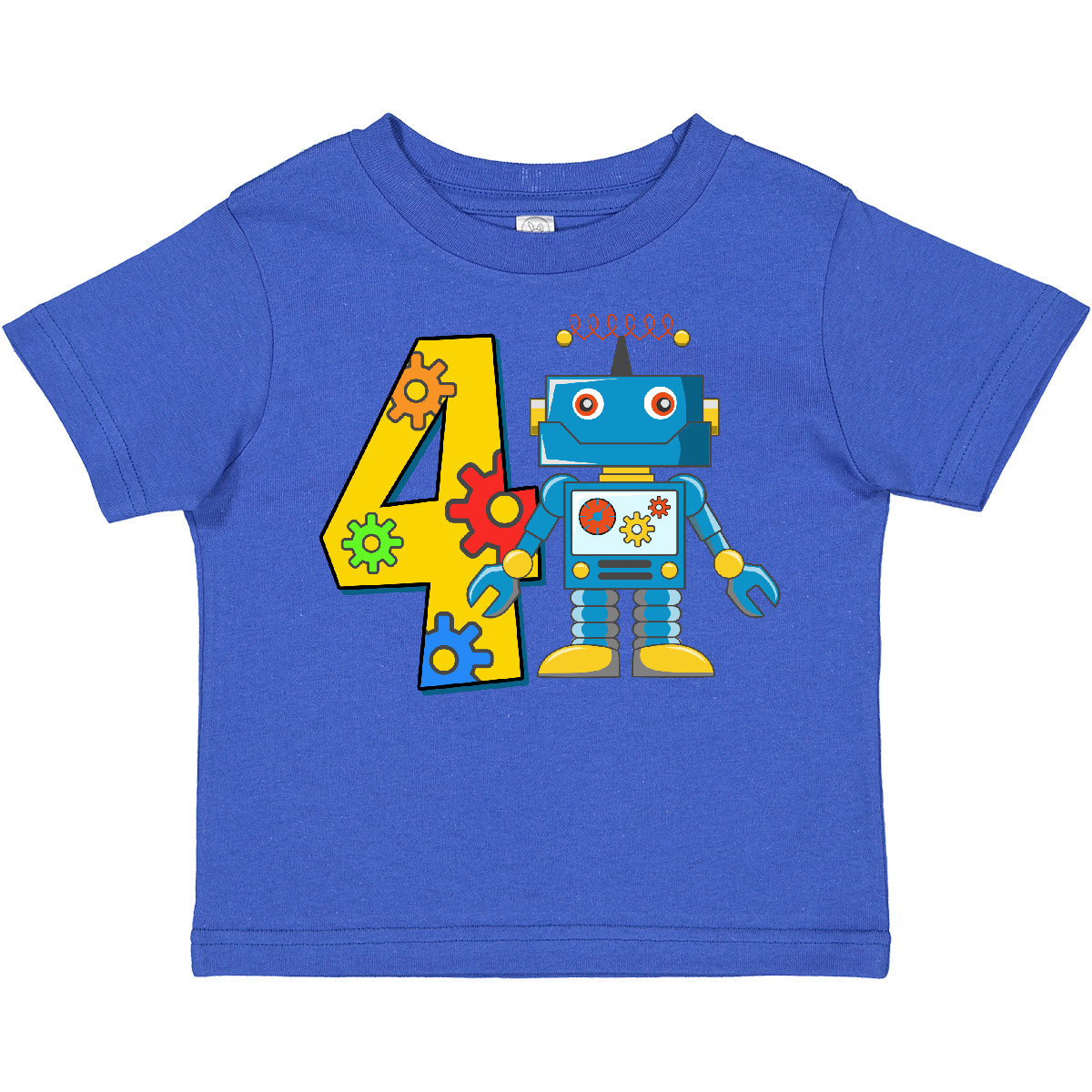 Inktastic 4th Birthday Robot Toddler T-Shirt 4 Fourth Four Gift Child Kid - Picture 11 of 12