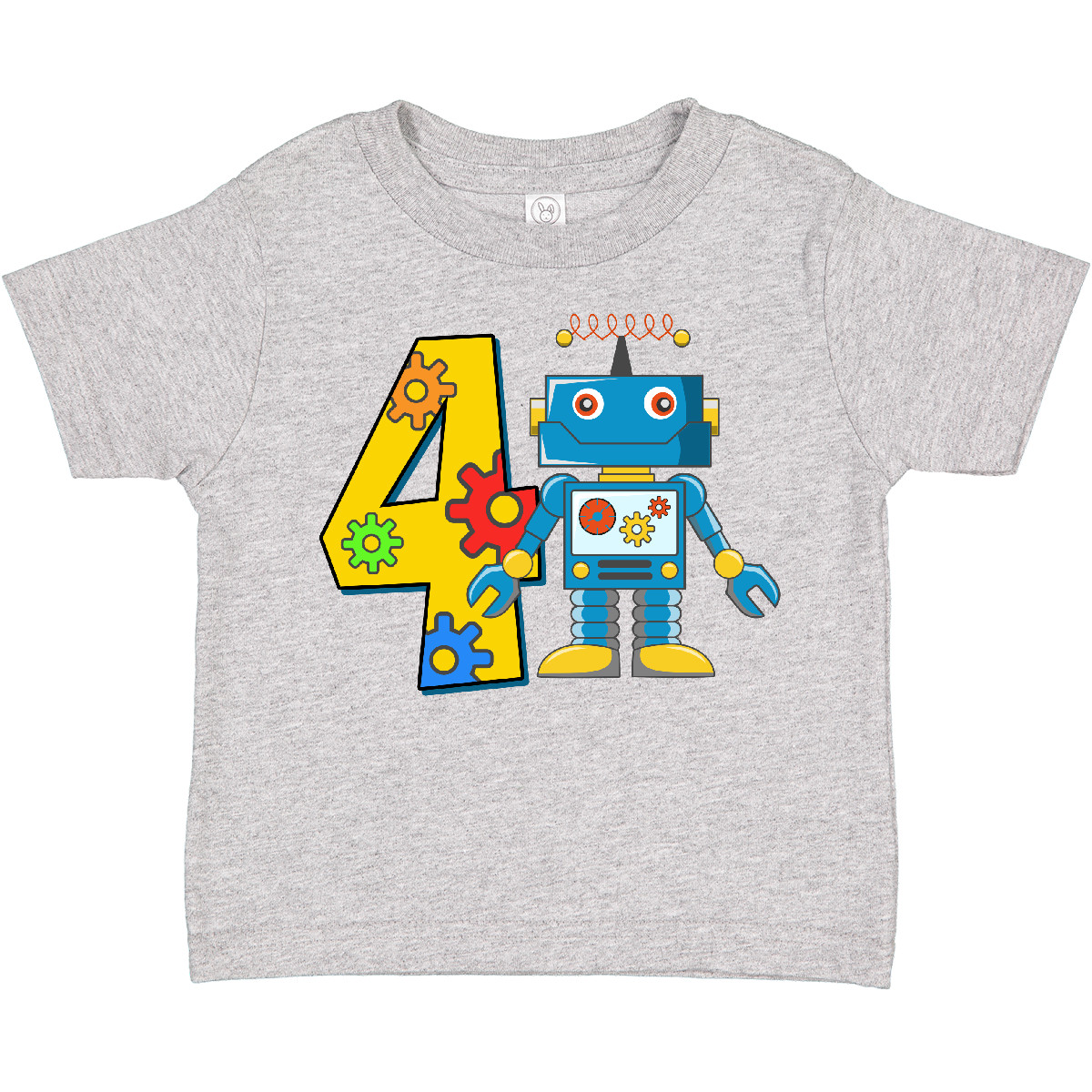 Inktastic 4th Birthday Robot Toddler T-Shirt 4 Fourth Four Gift Child Kid - Picture 7 of 12
