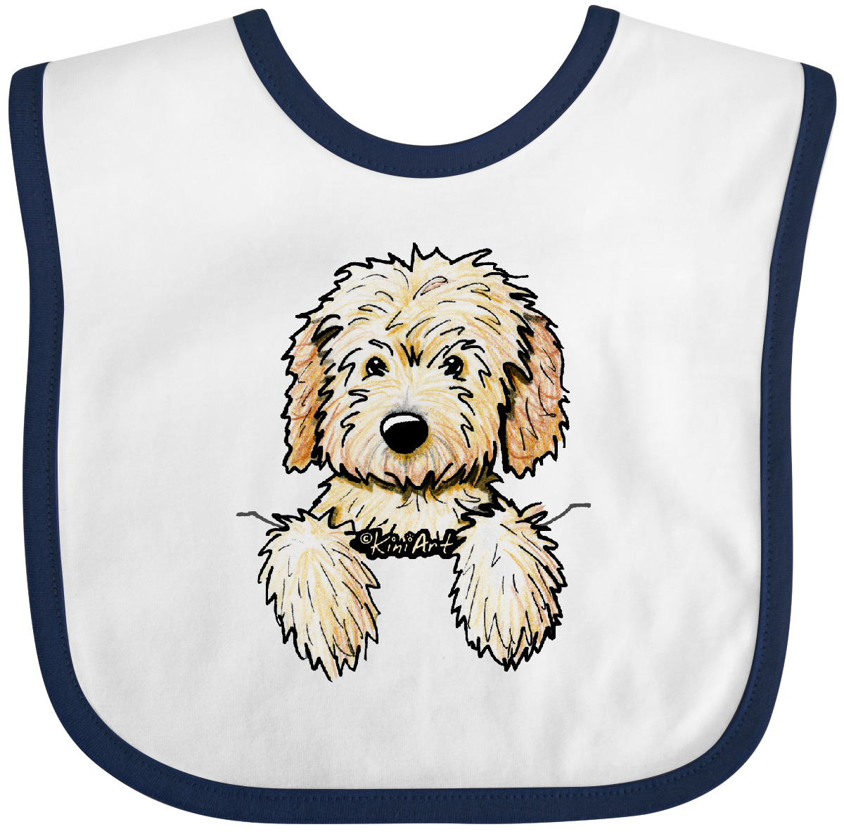 Inktastic Pocket Goldendoodle Baby Bib - KiniArt Doodle Dog Labradoodle Pet Art - Picture 24 of 27