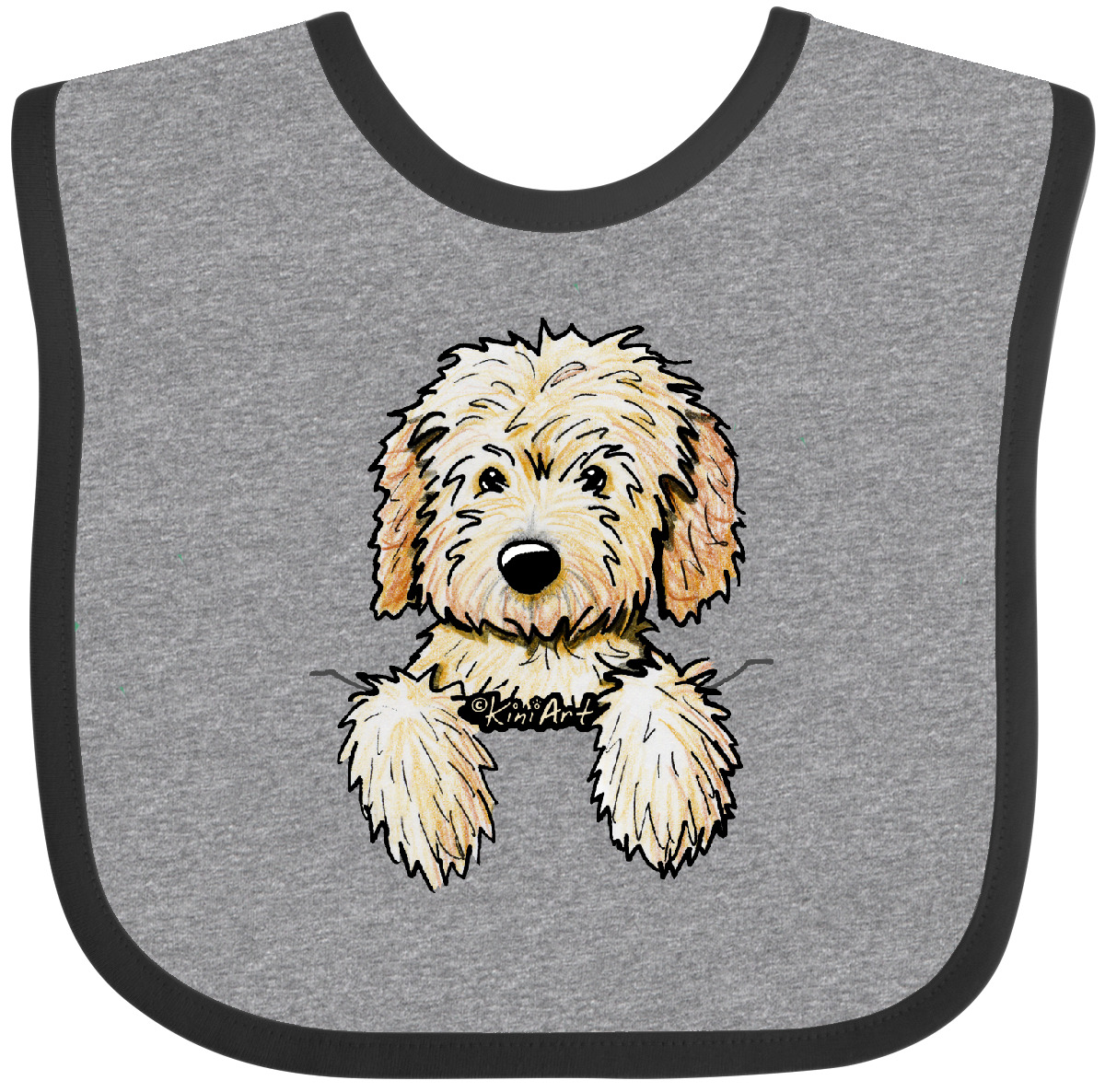 Inktastic Pocket Goldendoodle Baby Bib - KiniArt Doodle Dog Labradoodle Pet Art - Picture 8 of 27