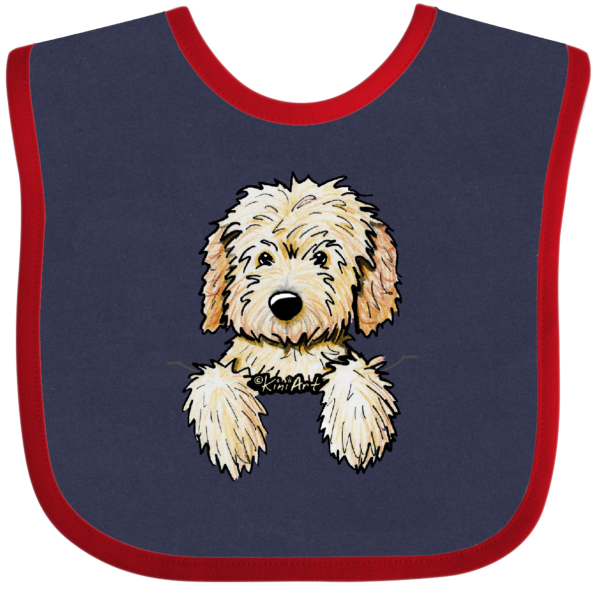 Inktastic Pocket Goldendoodle Baby Bib - KiniArt Doodle Dog Labradoodle Pet Art - Picture 14 of 27