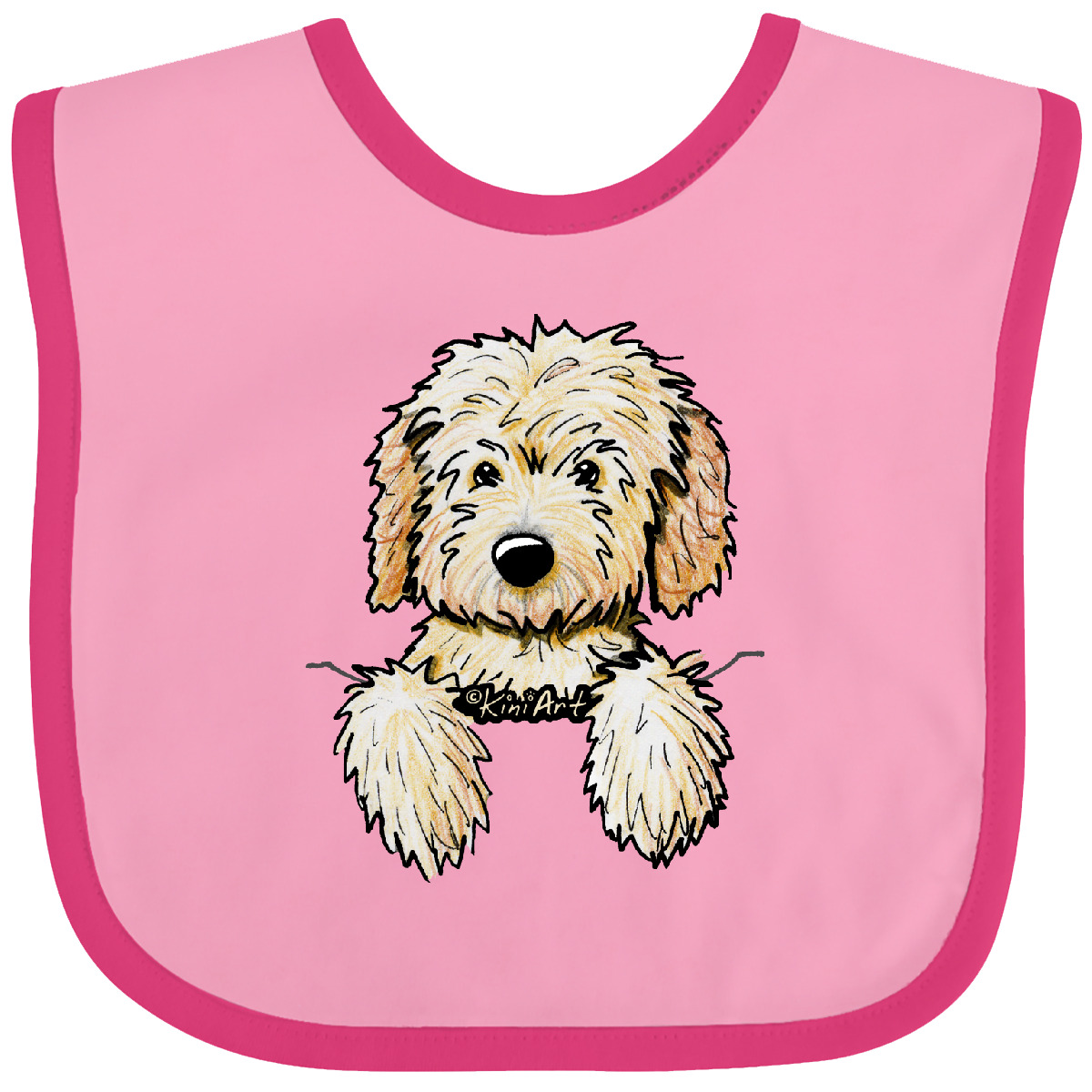 Inktastic Pocket Goldendoodle Baby Bib - KiniArt Doodle Dog Labradoodle Pet Art - Picture 18 of 27