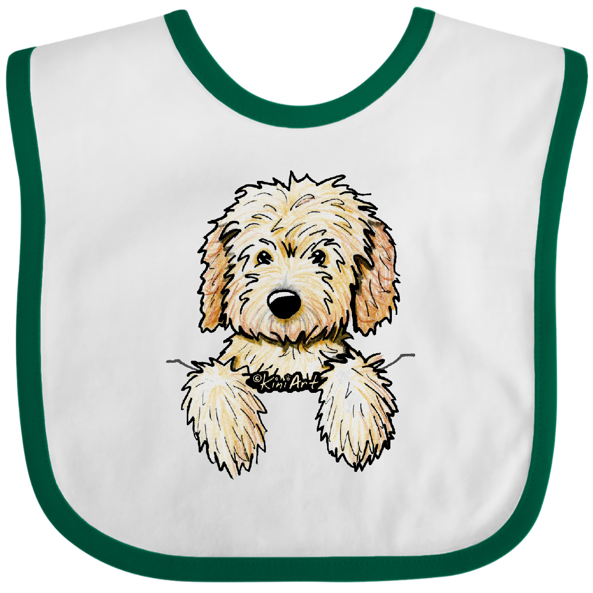 Inktastic Pocket Goldendoodle Baby Bib - KiniArt Doodle Dog Labradoodle Pet Art - Picture 23 of 27