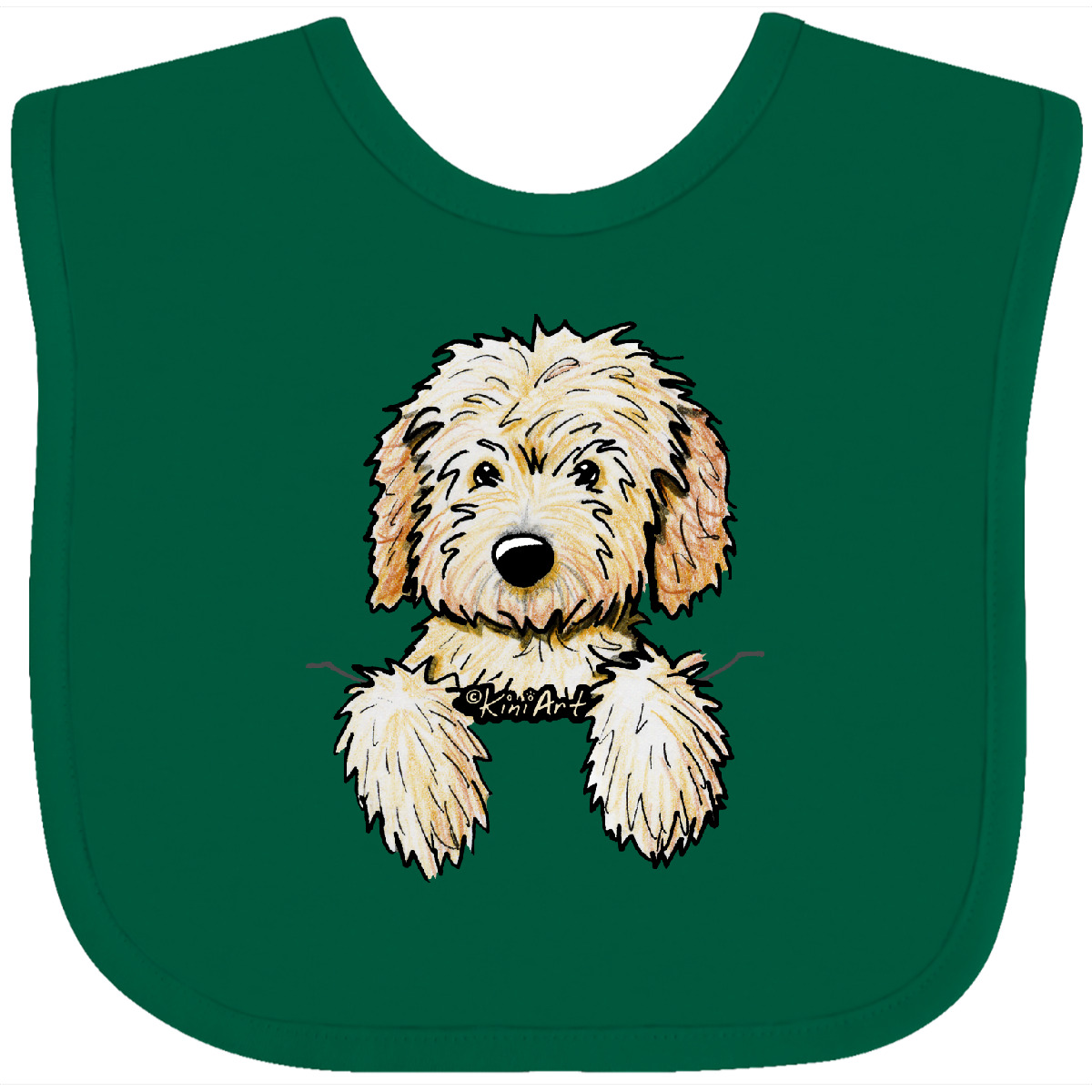 Inktastic Pocket Goldendoodle Baby Bib - KiniArt Doodle Dog Labradoodle Pet Art - Picture 7 of 27