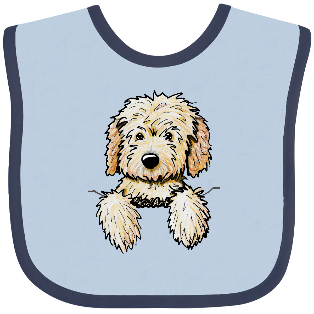 Inktastic Pocket Goldendoodle Baby Bib - KiniArt Doodle Dog Labradoodle Pet Art - Picture 5 of 27