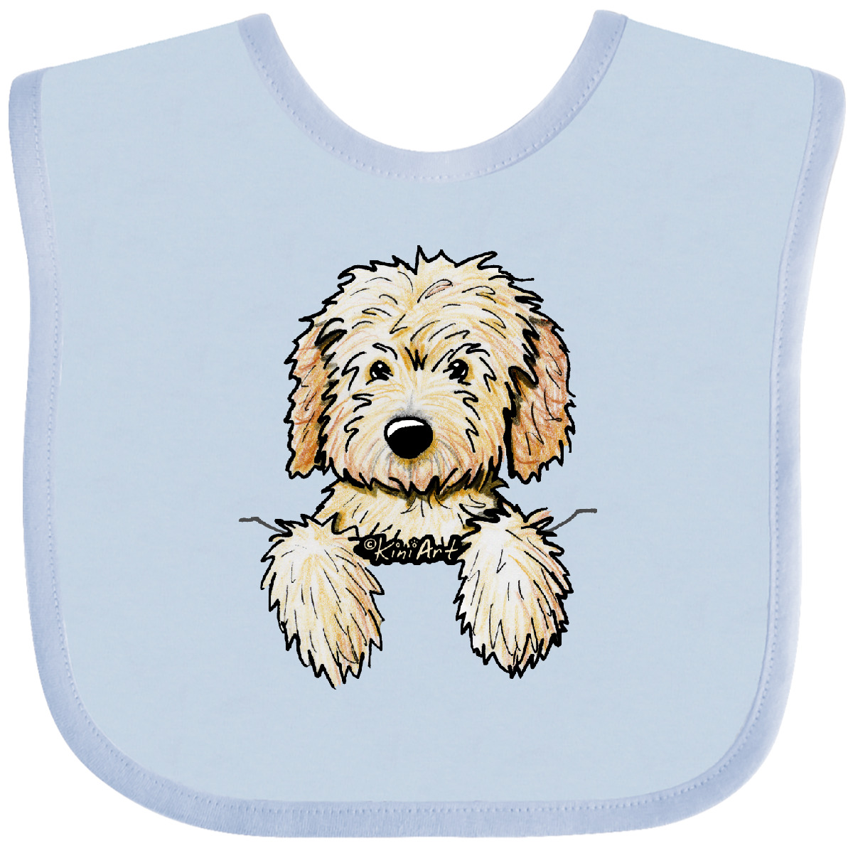 Inktastic Pocket Goldendoodle Baby Bib - KiniArt Doodle Dog Labradoodle Pet Art - Picture 13 of 27