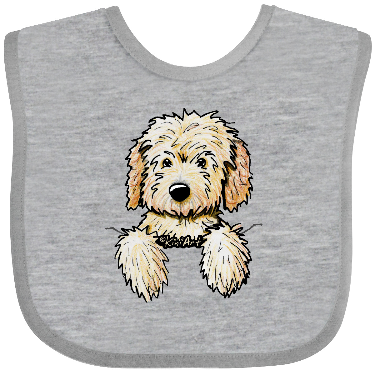 Inktastic Pocket Goldendoodle Baby Bib - KiniArt Doodle Dog Labradoodle Pet Art - Picture 10 of 27