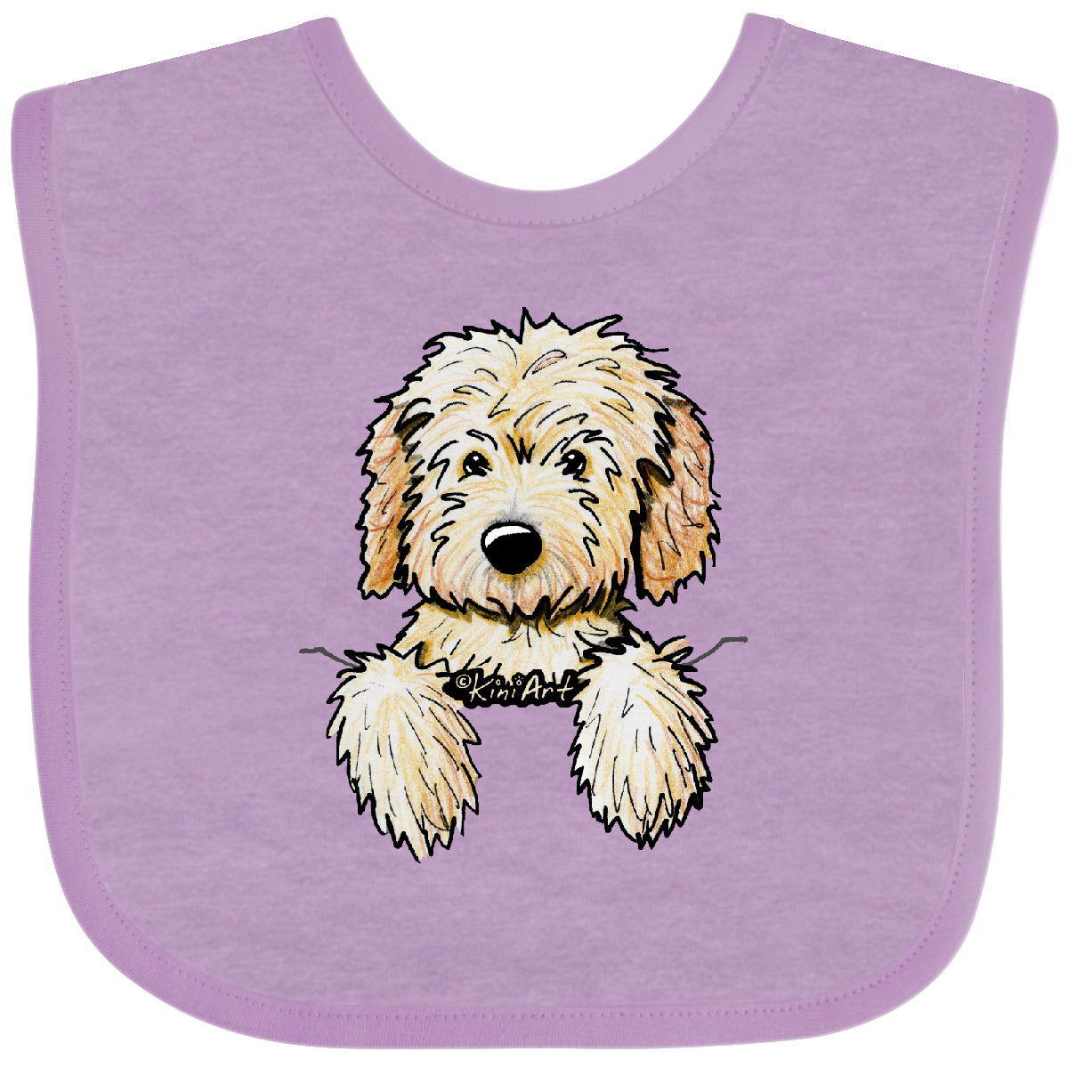 Inktastic Pocket Goldendoodle Baby Bib - KiniArt Doodle Dog Labradoodle Pet Art - Picture 11 of 27