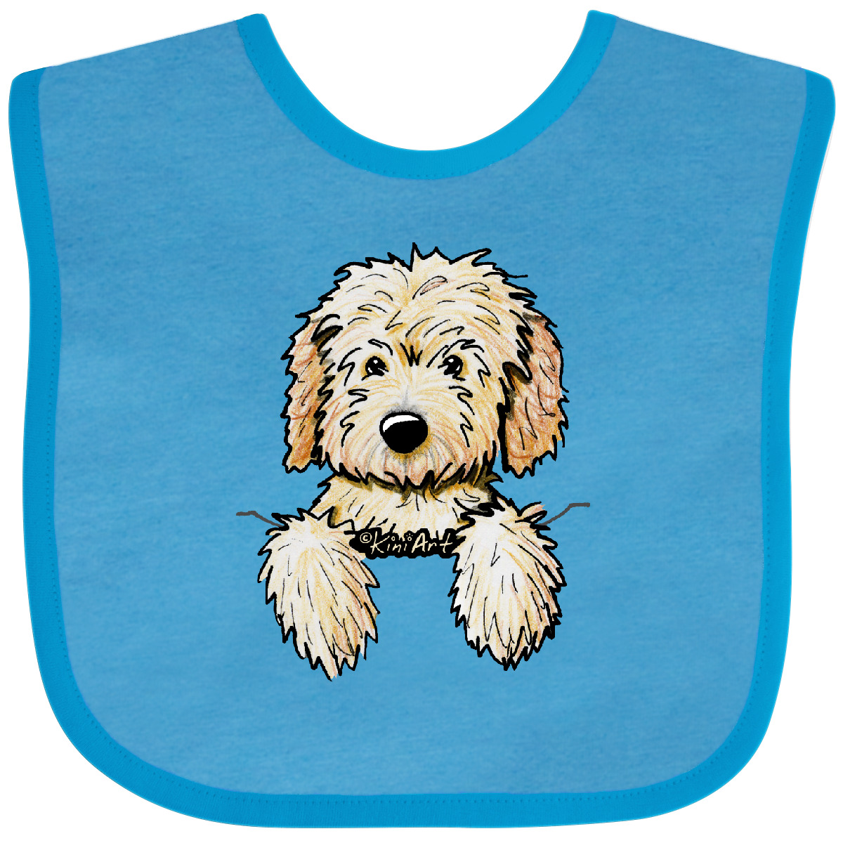 Inktastic Pocket Goldendoodle Baby Bib - KiniArt Doodle Dog Labradoodle Pet Art - Picture 20 of 27
