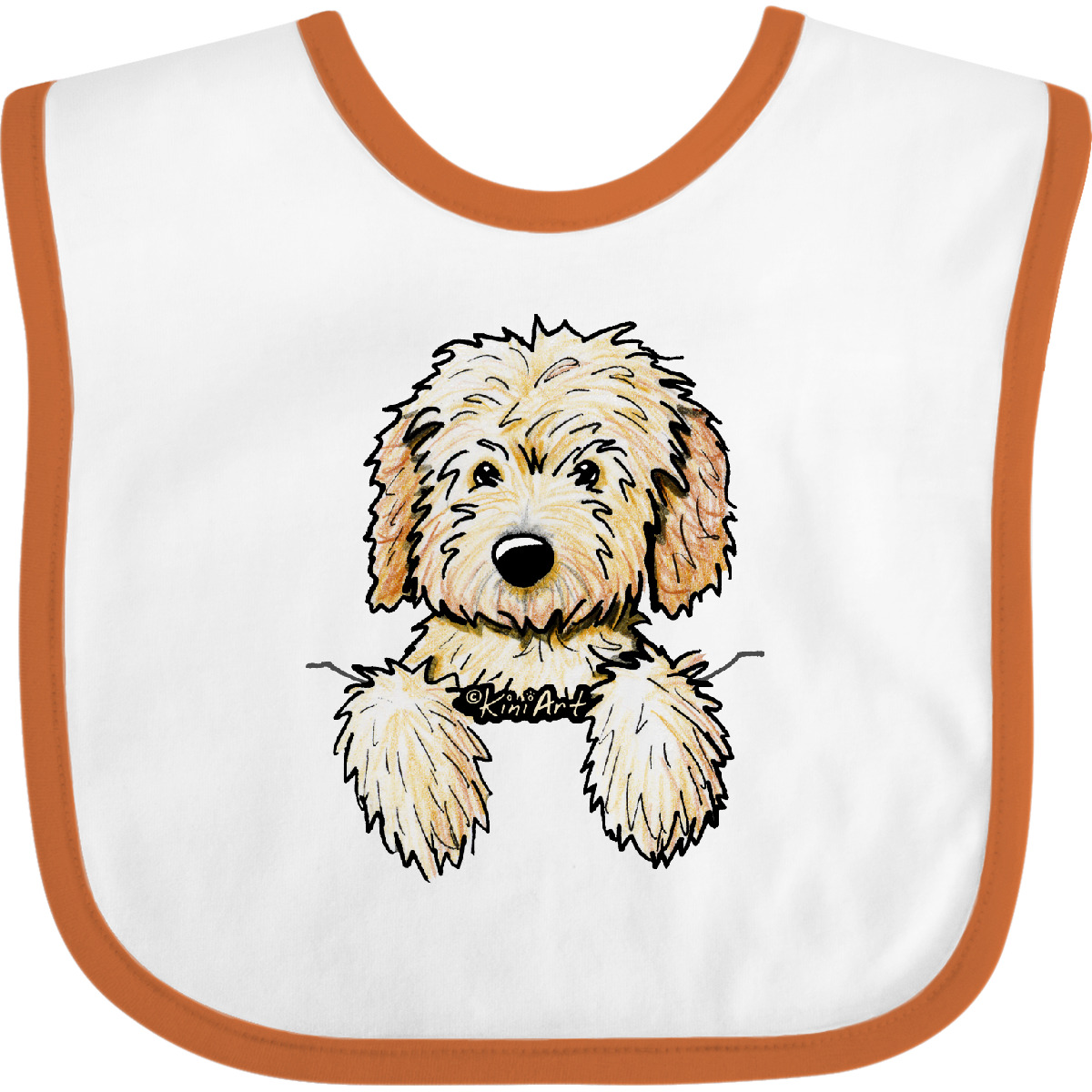 Inktastic Pocket Goldendoodle Baby Bib - KiniArt Doodle Dog Labradoodle Pet Art - Picture 25 of 27