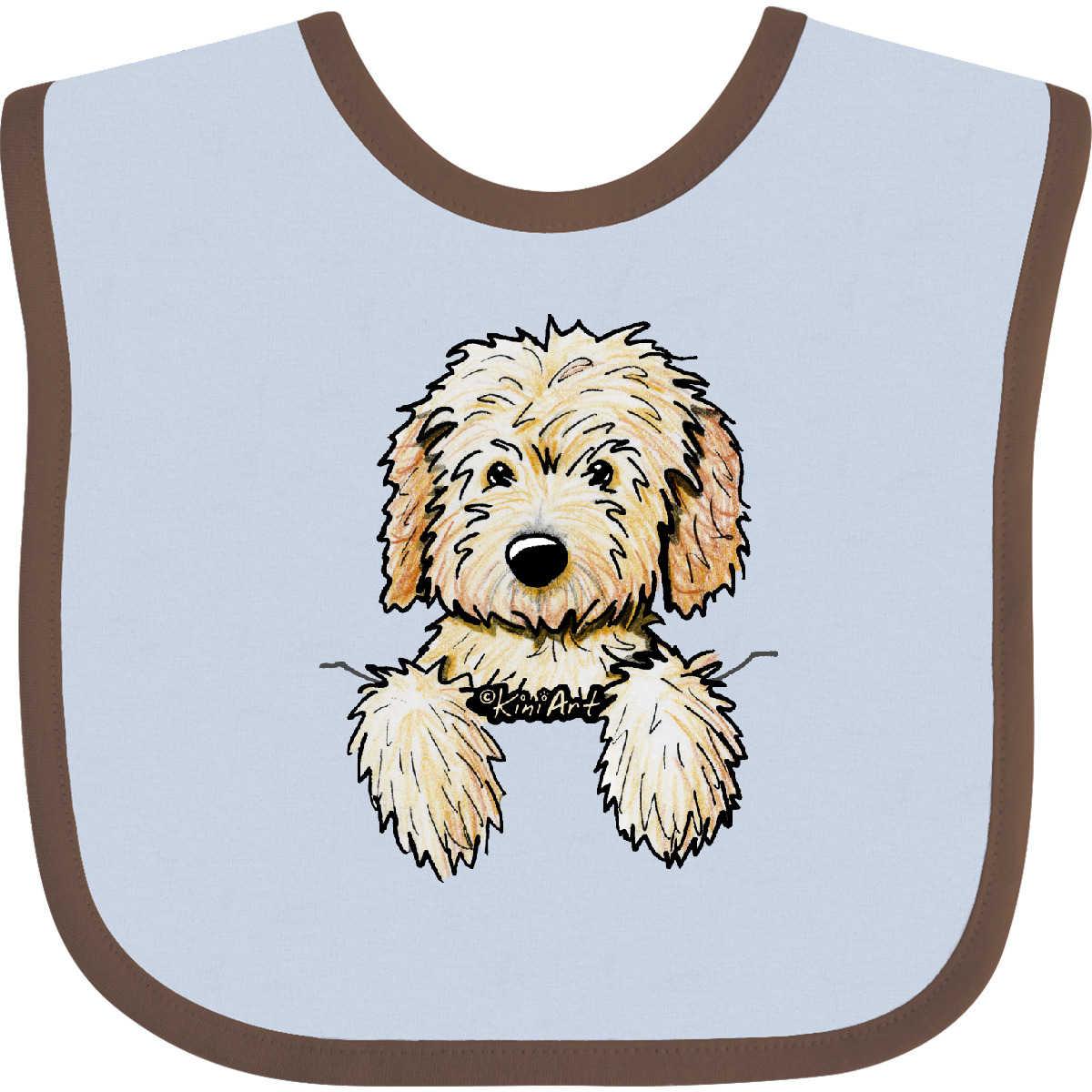 Inktastic Pocket Goldendoodle Baby Bib - KiniArt Doodle Dog Labradoodle Pet Art - Picture 4 of 27