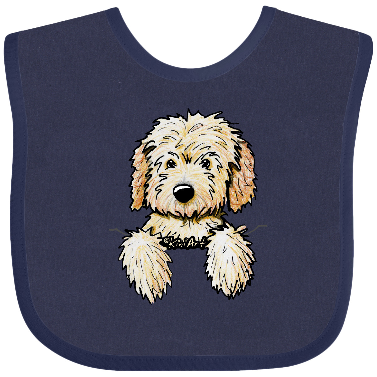 Inktastic Pocket Goldendoodle Baby Bib - KiniArt Doodle Dog Labradoodle Pet Art - Picture 15 of 27