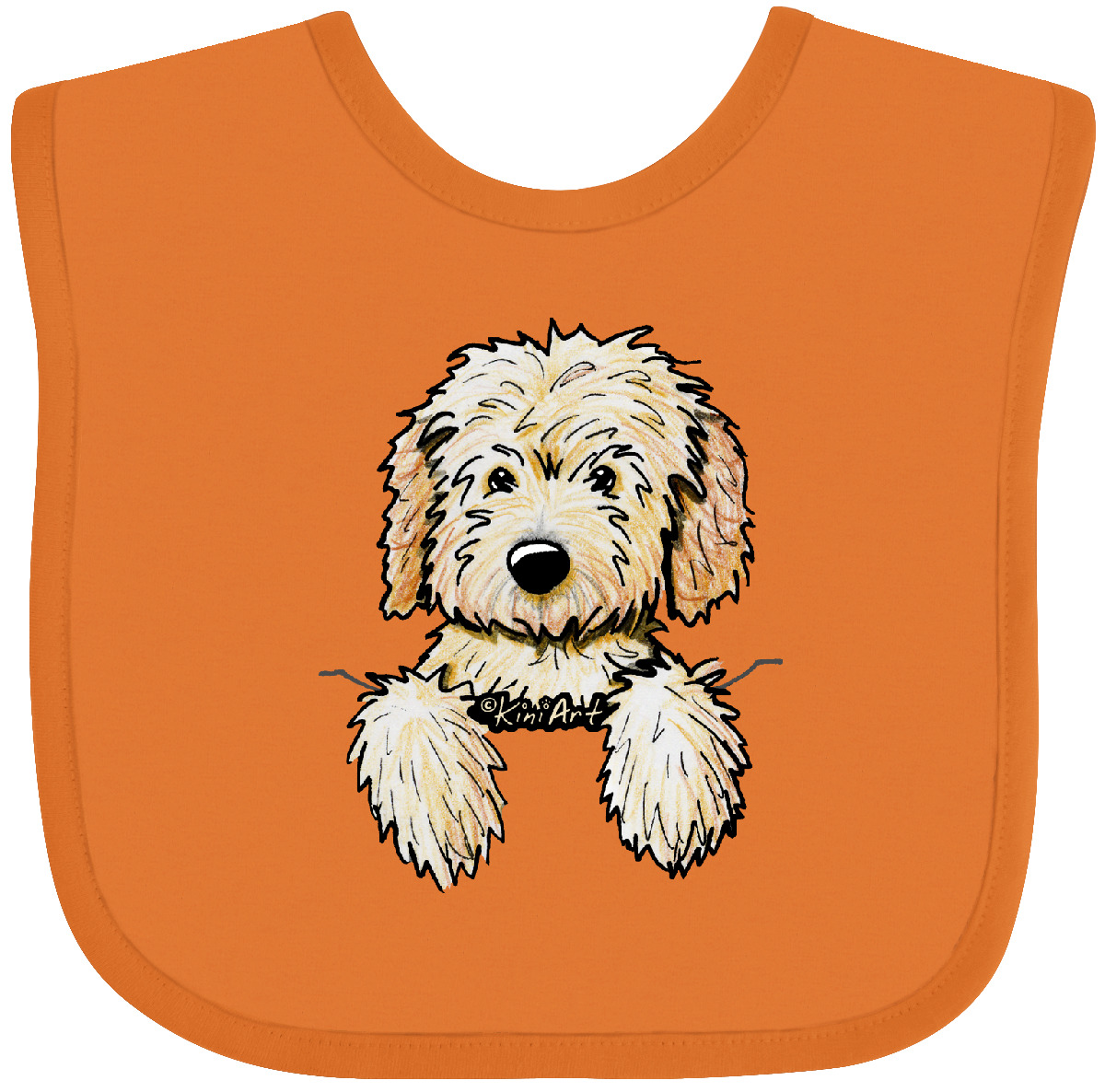 Inktastic Pocket Goldendoodle Baby Bib - KiniArt Doodle Dog Labradoodle Pet Art - Picture 16 of 27