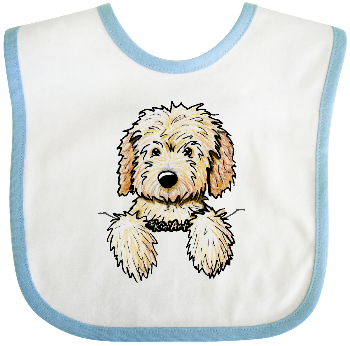 Inktastic Pocket Goldendoodle Baby Bib - KiniArt Doodle Dog Labradoodle Pet Art - Picture 22 of 27
