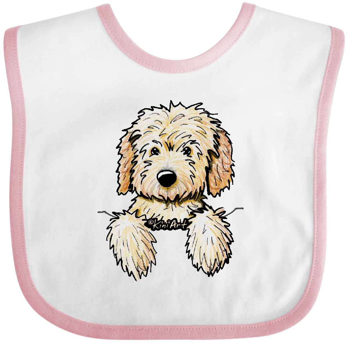Inktastic Pocket Goldendoodle Baby Bib - KiniArt Doodle Dog Labradoodle Pet Art - Picture 26 of 27