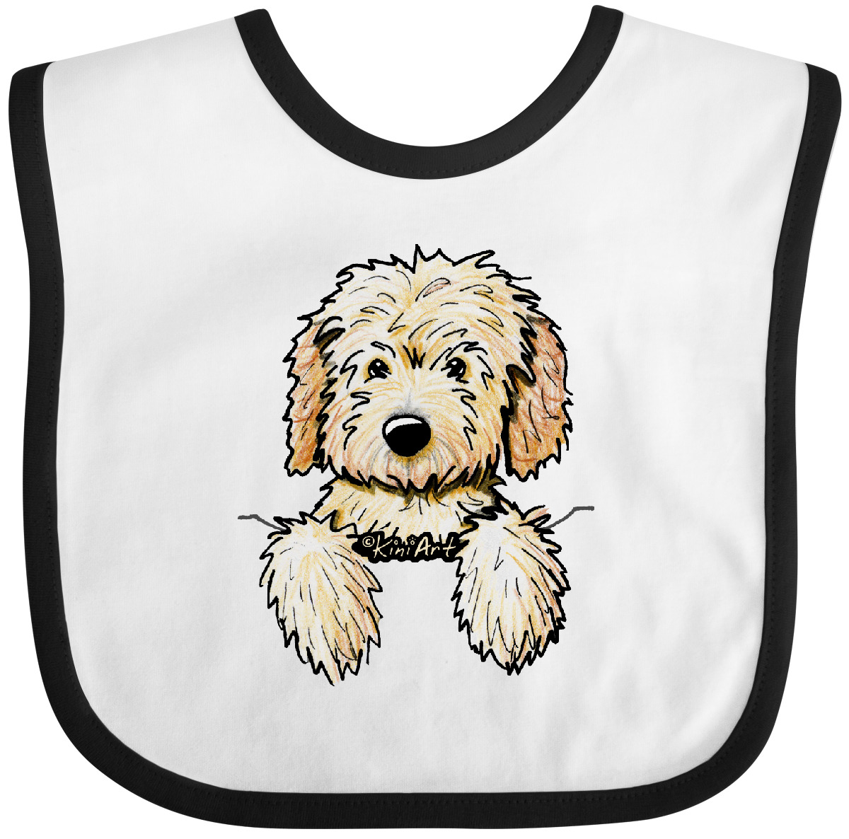 Inktastic Pocket Goldendoodle Baby Bib - KiniArt Doodle Dog Labradoodle Pet Art - Picture 21 of 27