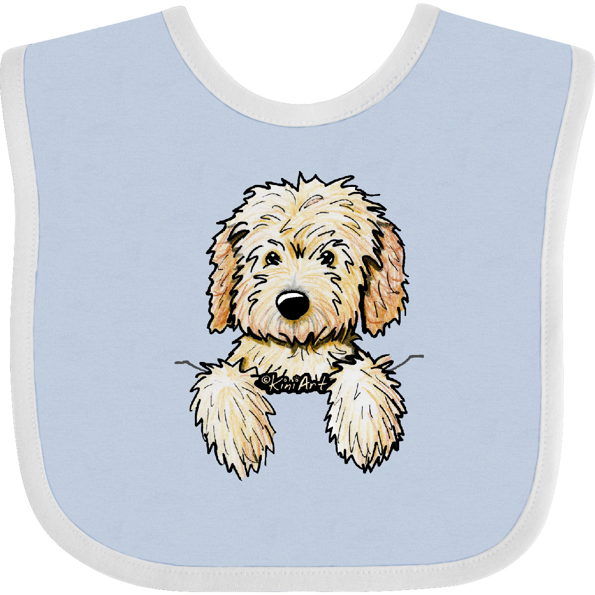 Inktastic Pocket Goldendoodle Baby Bib - KiniArt Doodle Dog Labradoodle Pet Art - Picture 6 of 27