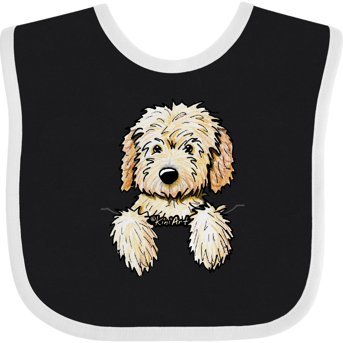 Inktastic Pocket Goldendoodle Baby Bib - KiniArt Doodle Dog Labradoodle Pet Art - Picture 3 of 27