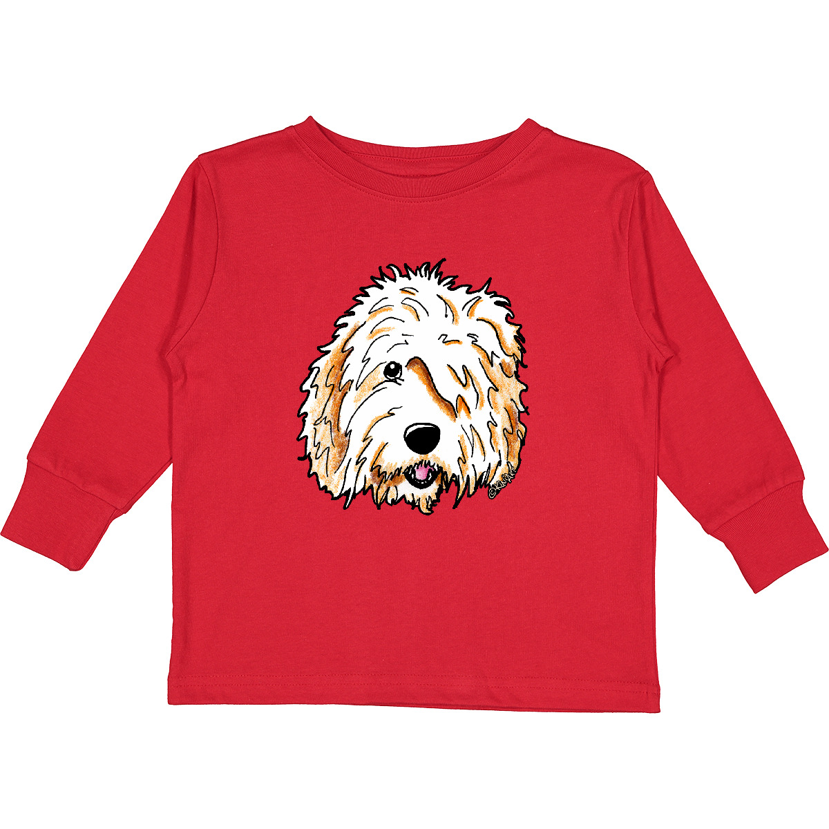Inktastic Roxy Doodle Toddler Long Sleeve T-Shirt - KiniArt Goldendoodle Blonde - Picture 4 of 6