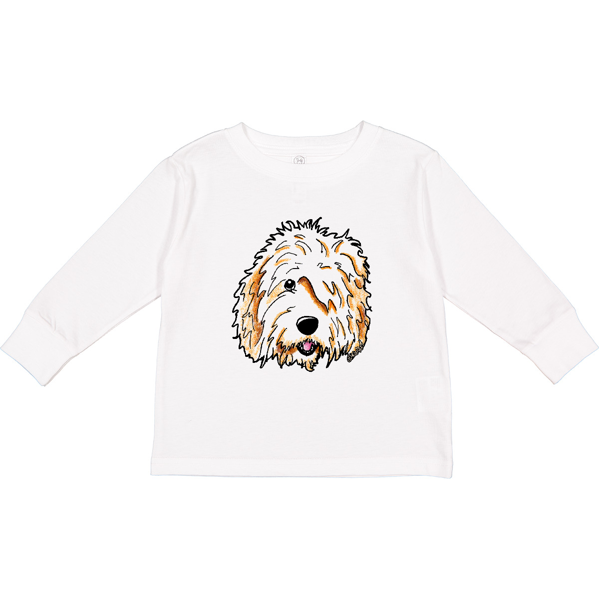 Inktastic Roxy Doodle Toddler Long Sleeve T-Shirt - KiniArt Goldendoodle Blonde - Picture 6 of 6