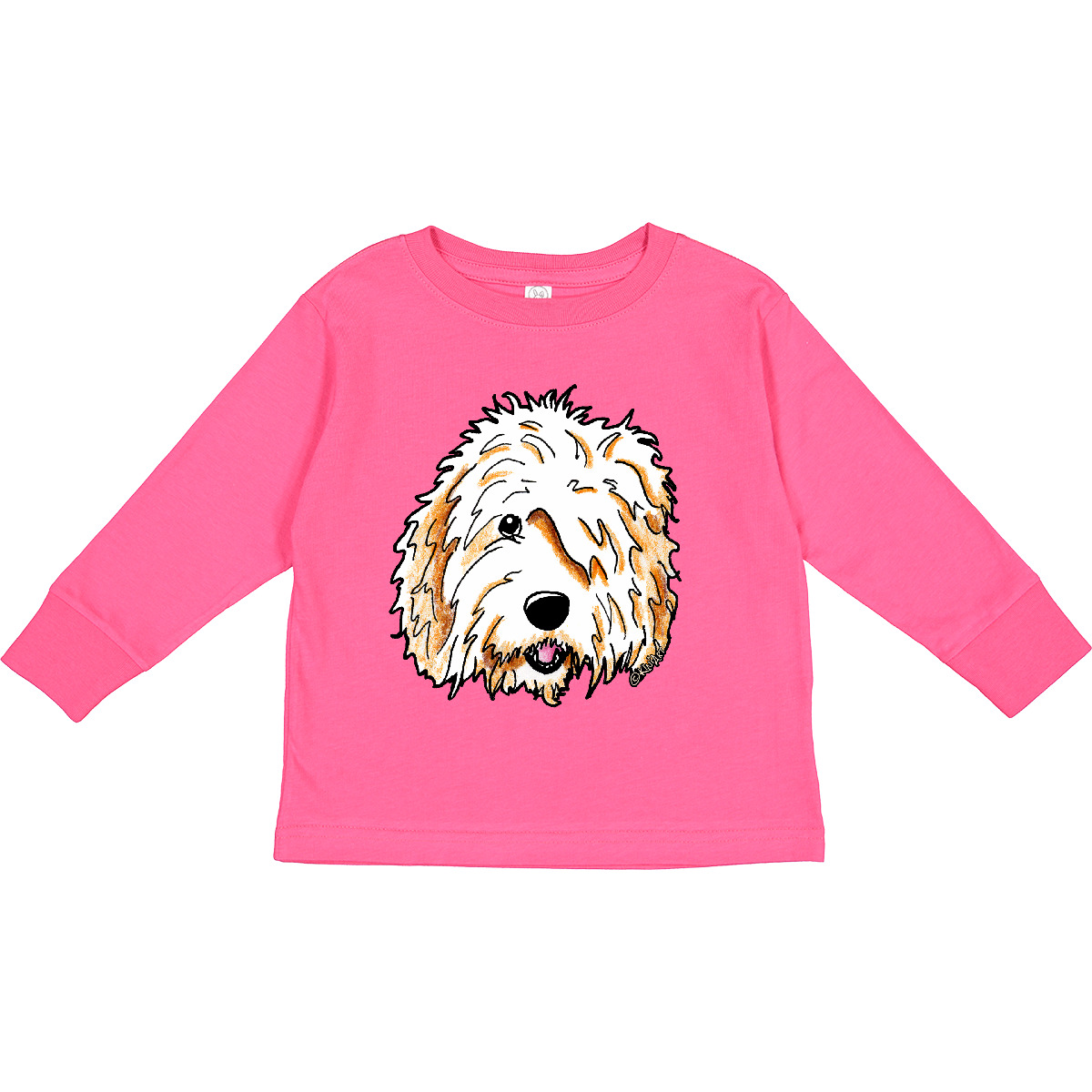 Inktastic Roxy Doodle Toddler Long Sleeve T-Shirt - KiniArt Goldendoodle Blonde - Picture 3 of 6