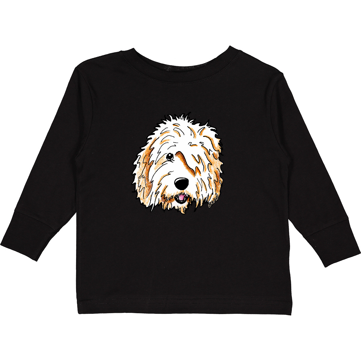 Inktastic Roxy Doodle Toddler Long Sleeve T-Shirt - KiniArt Goldendoodle Blonde - Picture 2 of 6