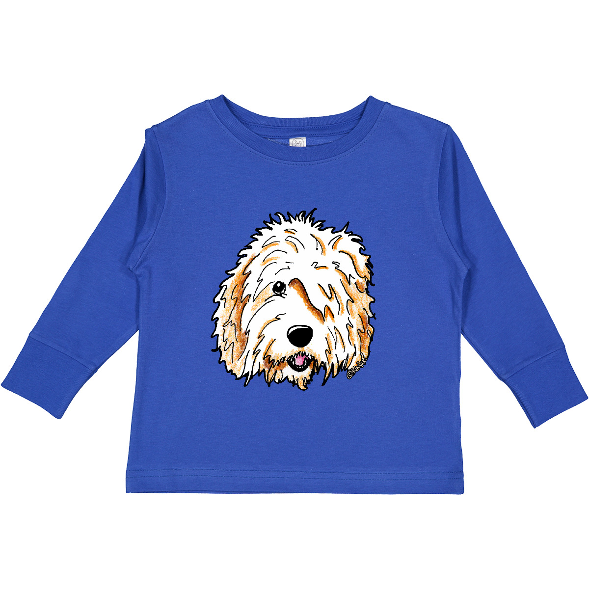 Inktastic Roxy Doodle Toddler Long Sleeve T-Shirt - KiniArt Goldendoodle Blonde - Picture 5 of 6