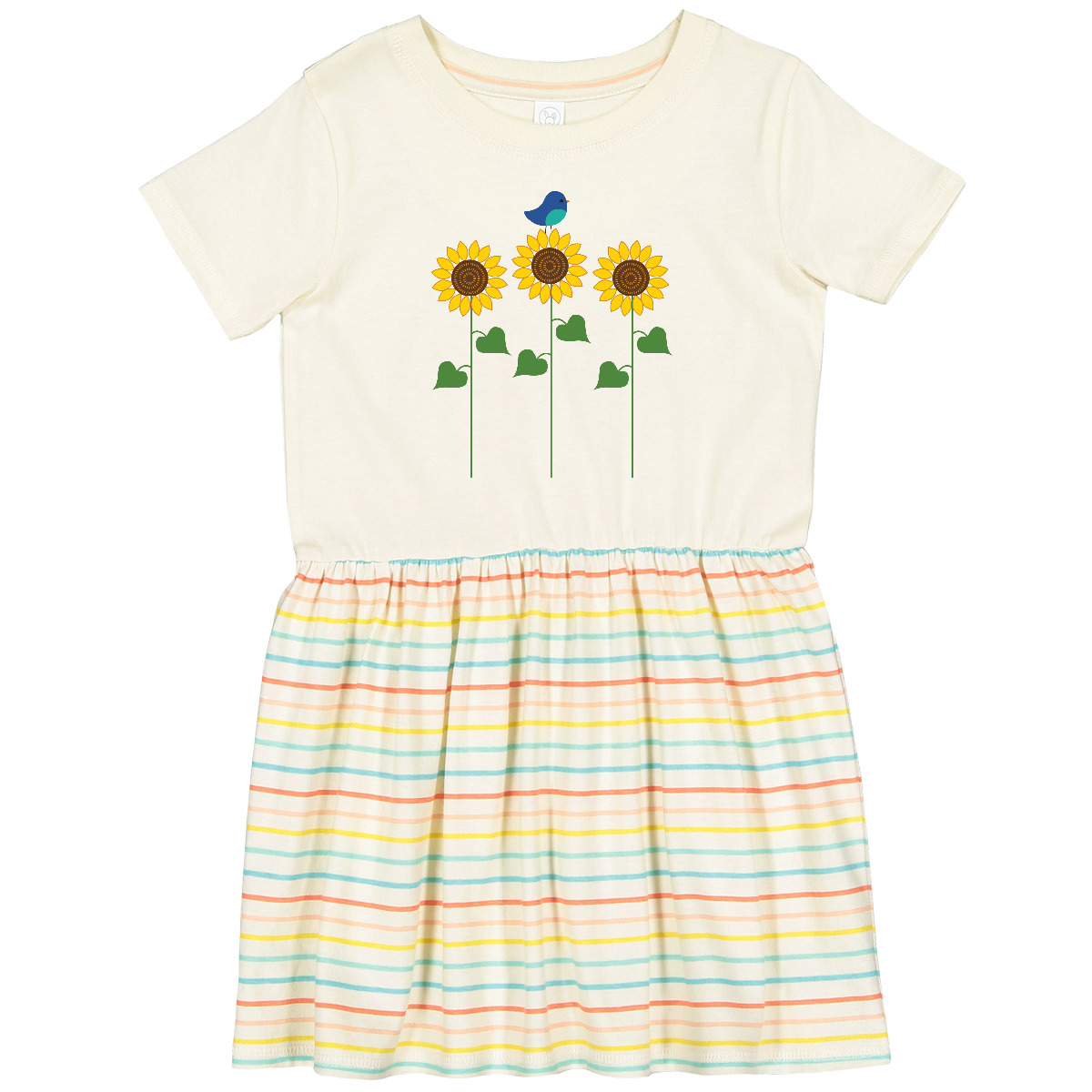 Inktastic Sunflower Garden And Bird Toddler Dress Gardening Summer Bluebird Cute - Picture 3 of 5
