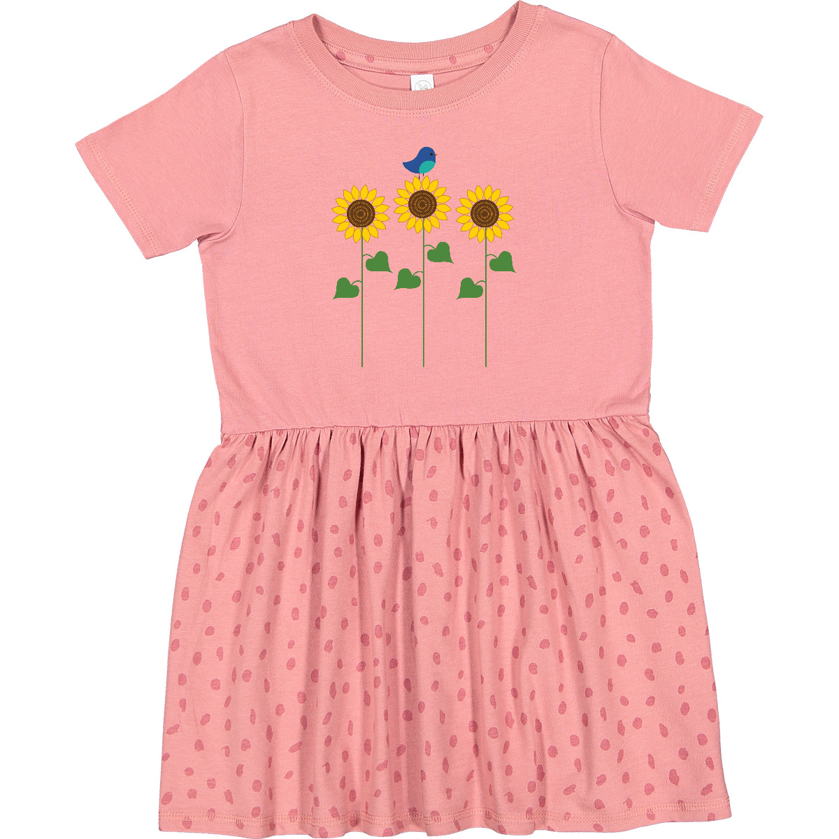 Inktastic Sunflower Garden And Bird Toddler Dress Gardening Summer Bluebird Cute - Picture 2 of 5