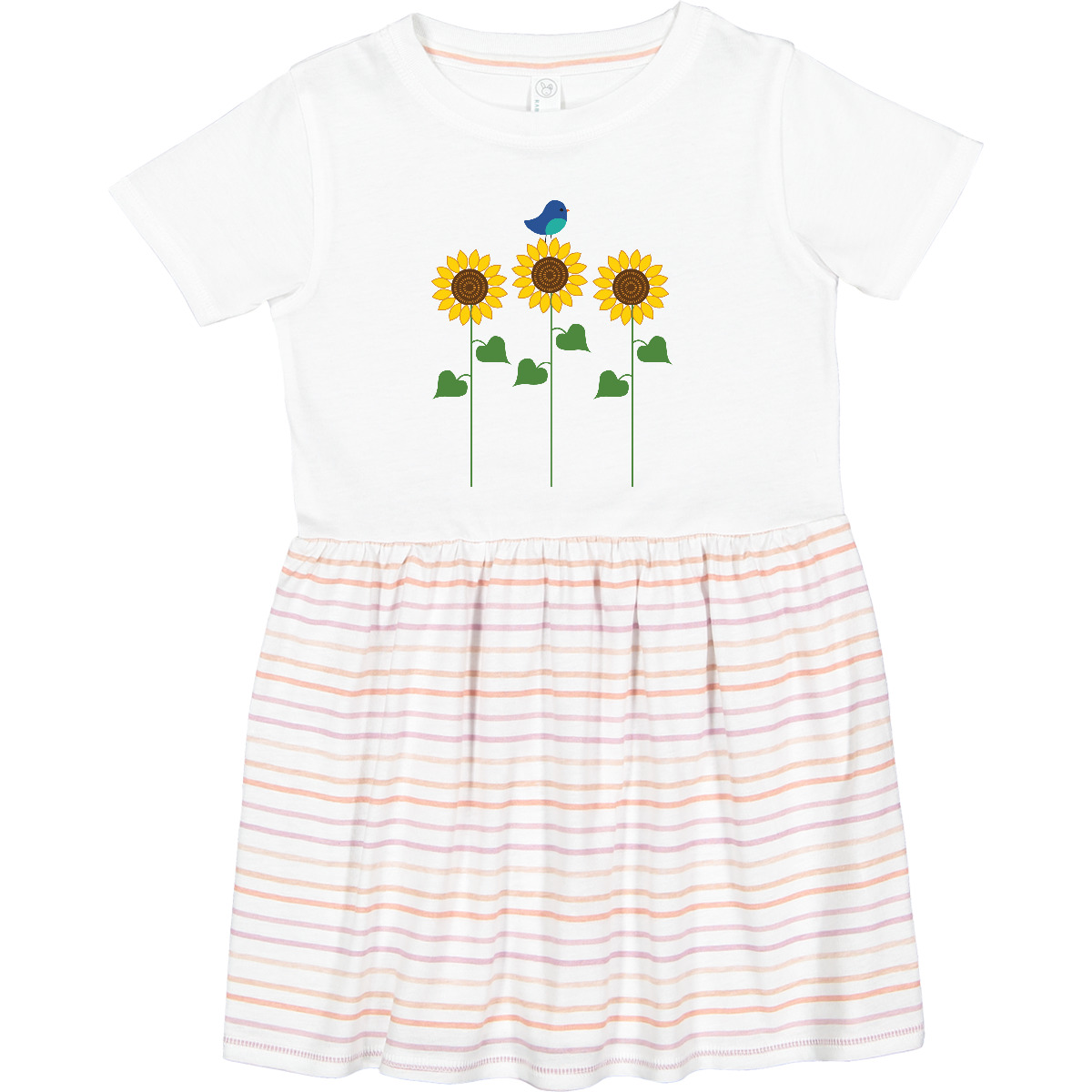 Inktastic Sunflower Garden And Bird Toddler Dress Gardening Summer Bluebird Cute - Picture 5 of 5