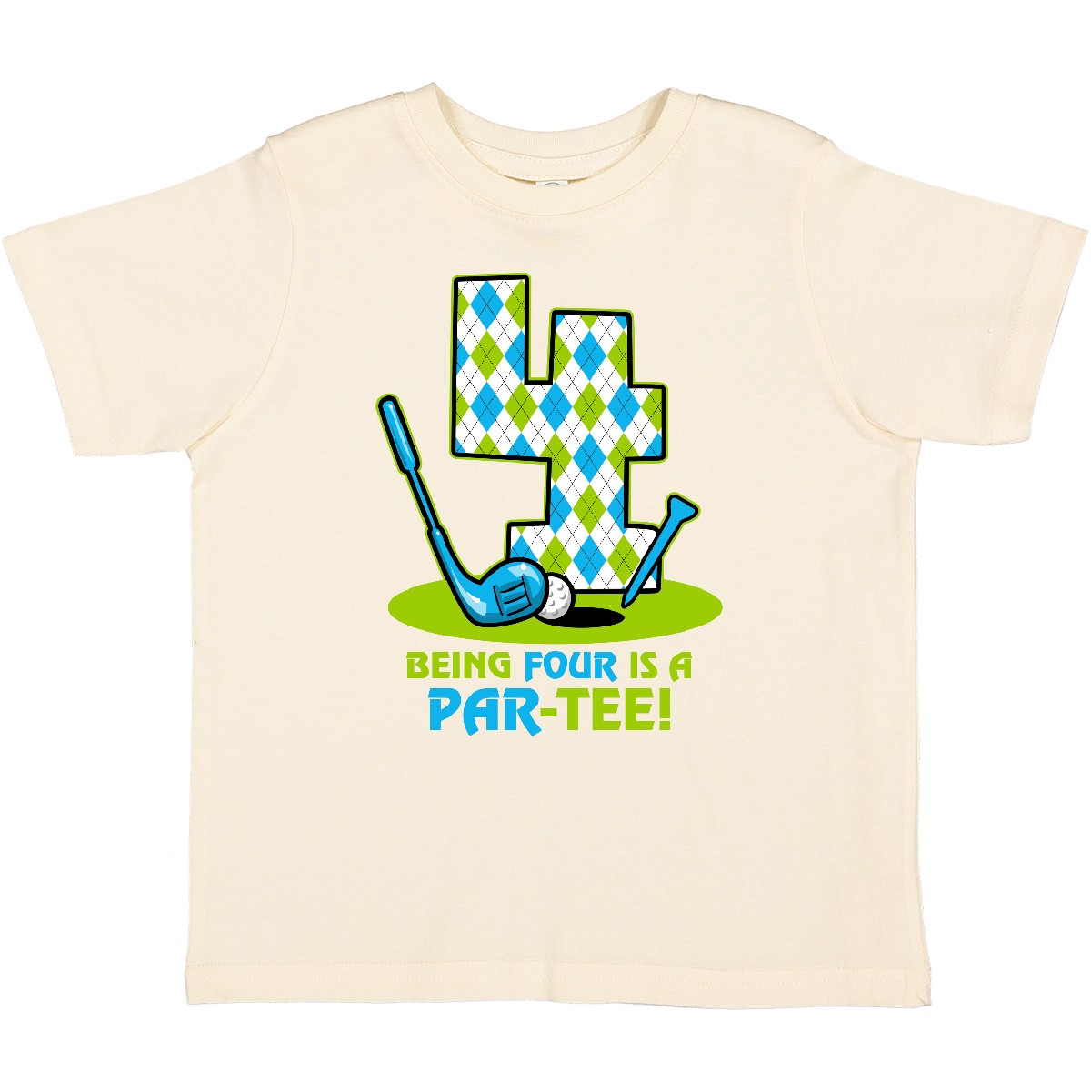 Inktastic Golf Par-Tee 4. Geburtstag Kleinkind T-Shirt Argyle Club Ball Tee Kind - Bild 6 von 10