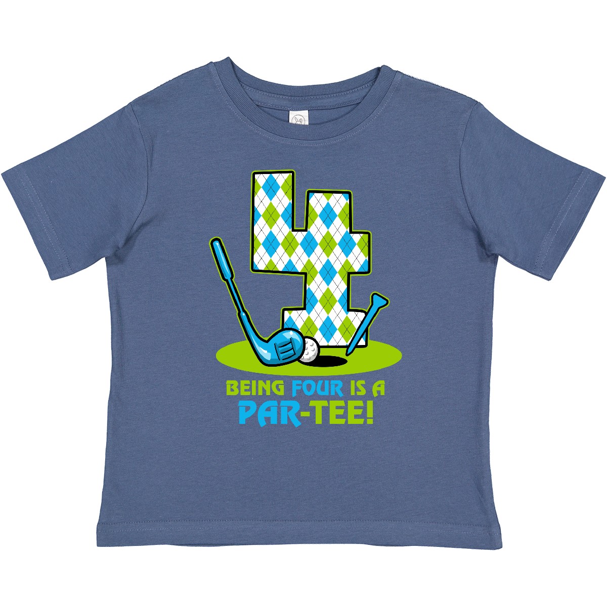 Inktastic Golf Par-Tee 4. Geburtstag Kleinkind T-Shirt Argyle Club Ball Tee Kind - Bild 5 von 10