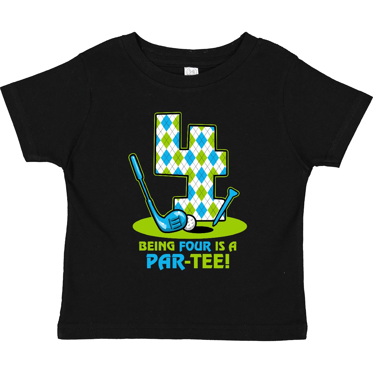 Inktastic Golf Par-Tee 4. Geburtstag Kleinkind T-Shirt Argyle Club Ball Tee Kind - Bild 3 von 10