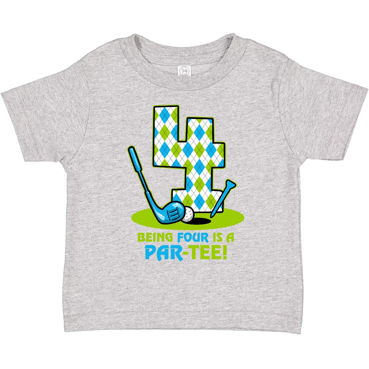 Inktastic Golf Par-Tee 4. Geburtstag Kleinkind T-Shirt Argyle Club Ball Tee Kind - Bild 4 von 10