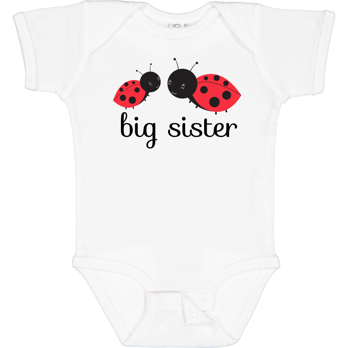 Inktastic Big Sister Baby Bodysuit Ladybugs Red Black Little One-piece Infant - Picture 6 of 7