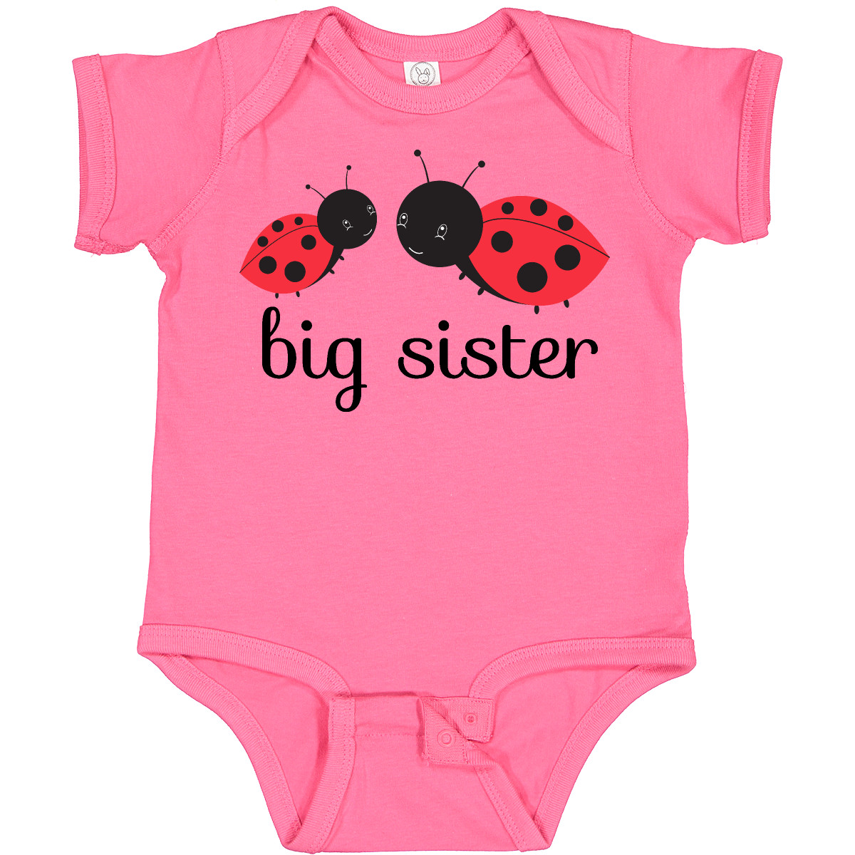 Inktastic Big Sister Baby Bodysuit Ladybugs Red Black Little One-piece Infant - Picture 3 of 7