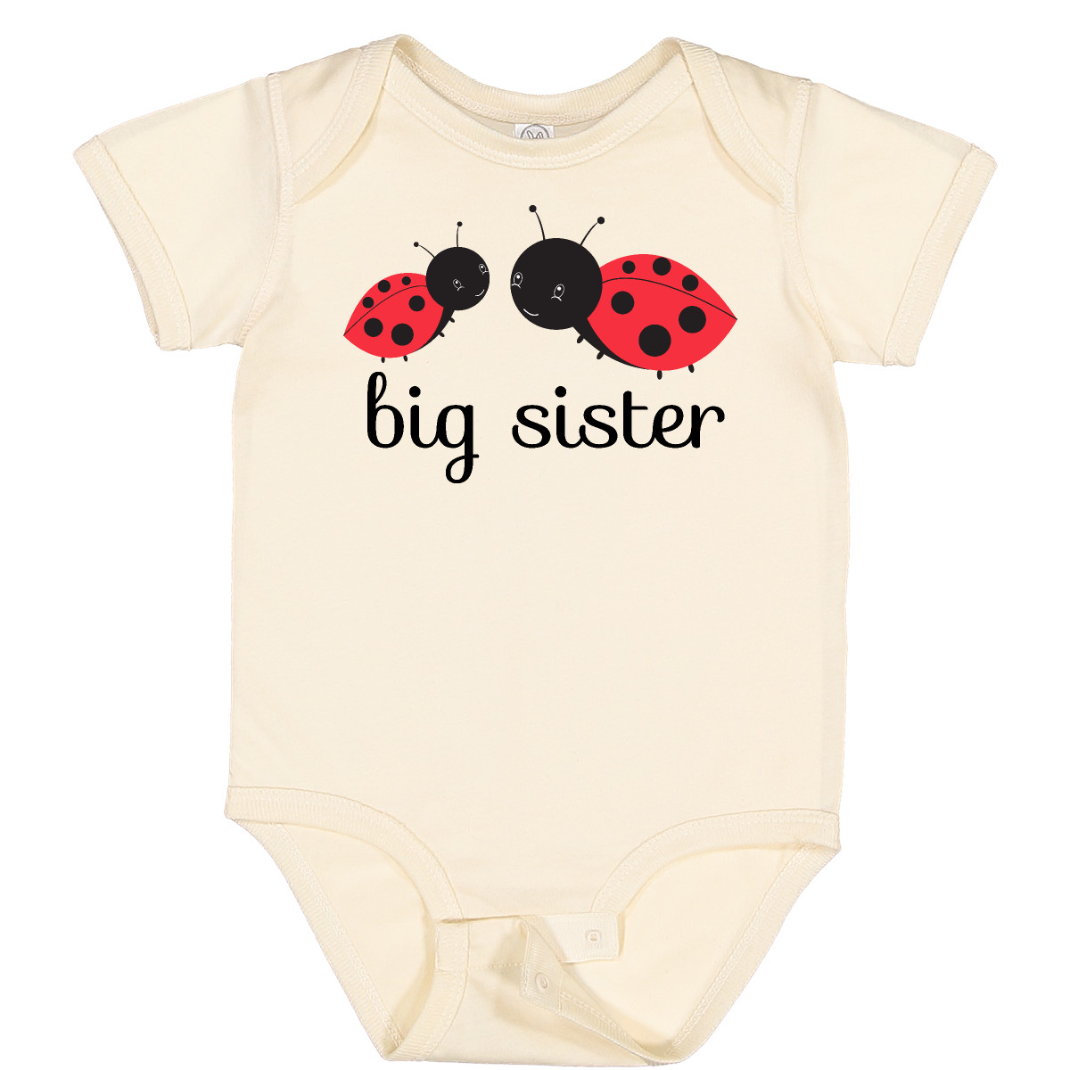 Inktastic Big Sister Baby Bodysuit Ladybugs Red Black Little One-piece Infant - Picture 4 of 7