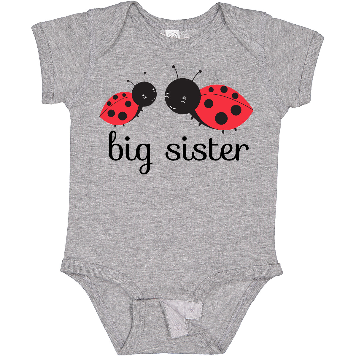 Inktastic Big Sister Baby Bodysuit Ladybugs Red Black Little One-piece Infant - Picture 2 of 7