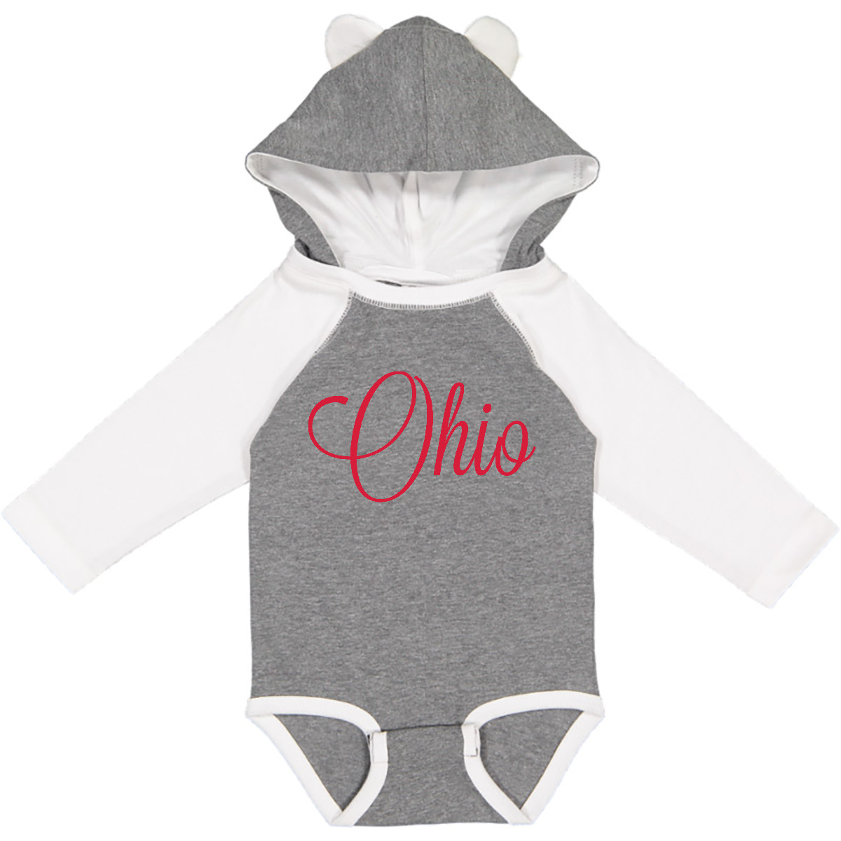 Inktastic Ohio Long Sleeve Creeper Home Live State Usa Love Favorite Vacation My - Picture 3 of 9