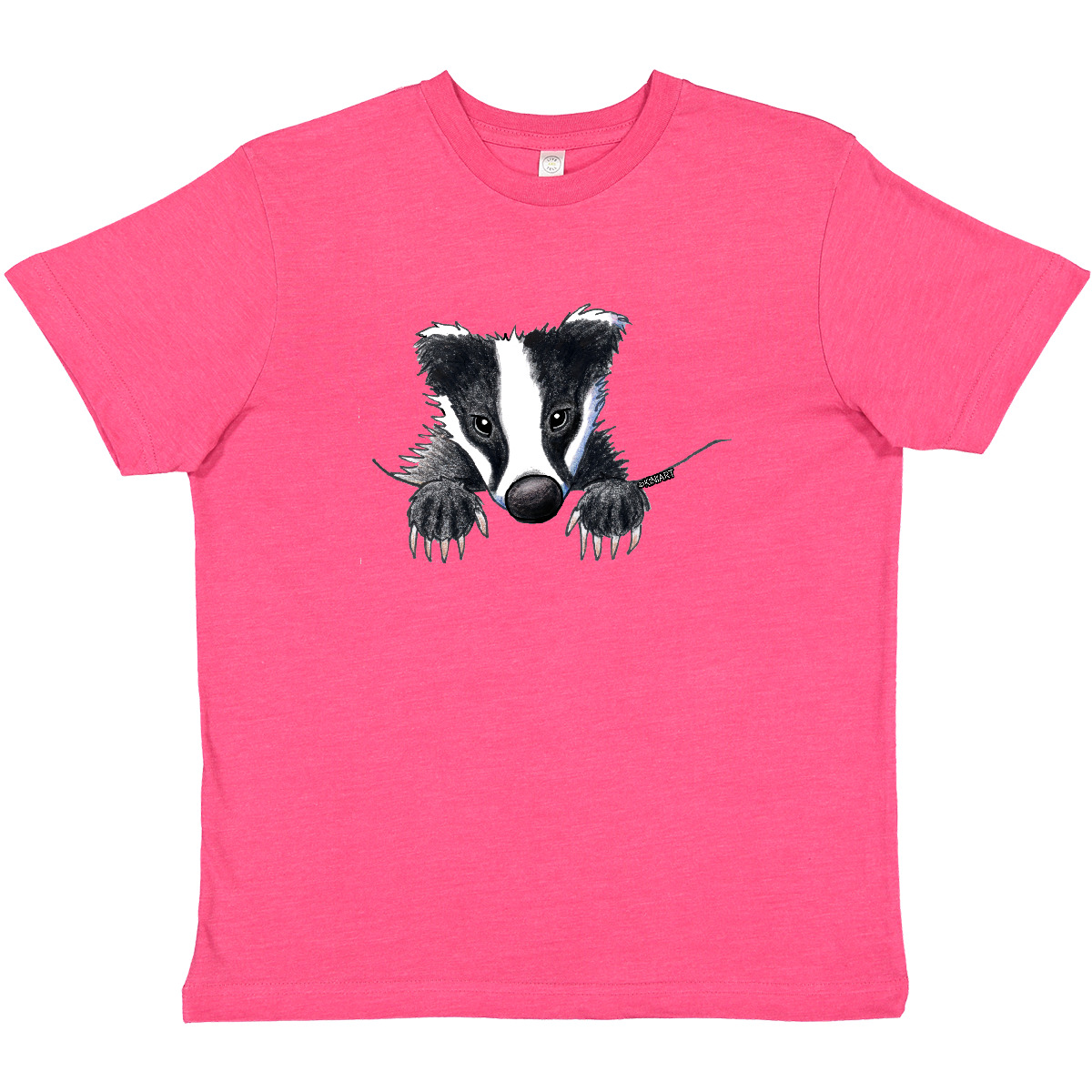 Inktastic Pocket Badger Youth T-Shirt - KiniArt Cute Tee Kids Children Child Kim - Picture 3 of 3