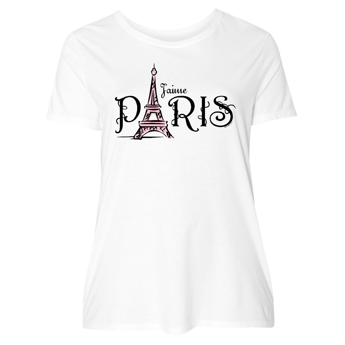 Inktastic J'aime Paris Women's Plus Size T-Shirt I Love Heart Eiffel ...