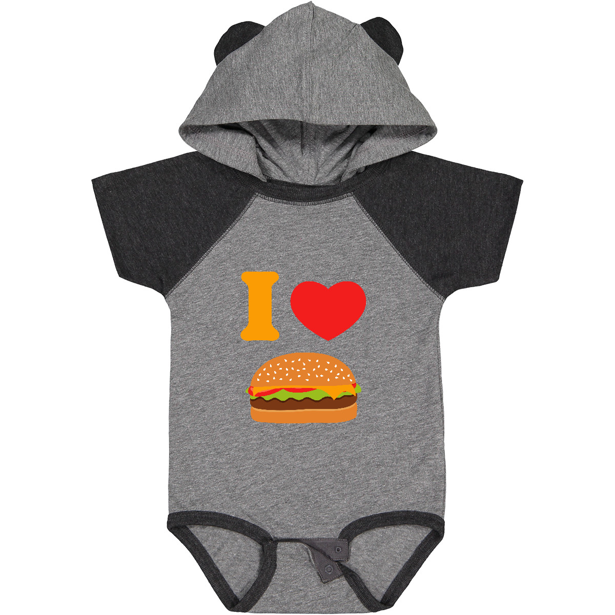 Inktastic I Love Cheeseburgers Baby Bodysuit Cheeseburger Heart Hamburger Cute - Picture 8 of 17